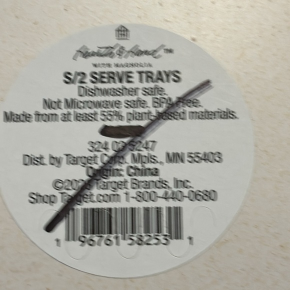 Hearth & Hand 2023 Holiday Collection Plaid Melamine 2 Piece Serving Tray Set - Picture 13 of 14